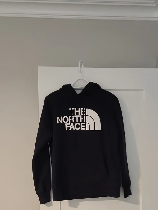 The North Face Navy Hoodie with White Logo - Picture 3 of 8